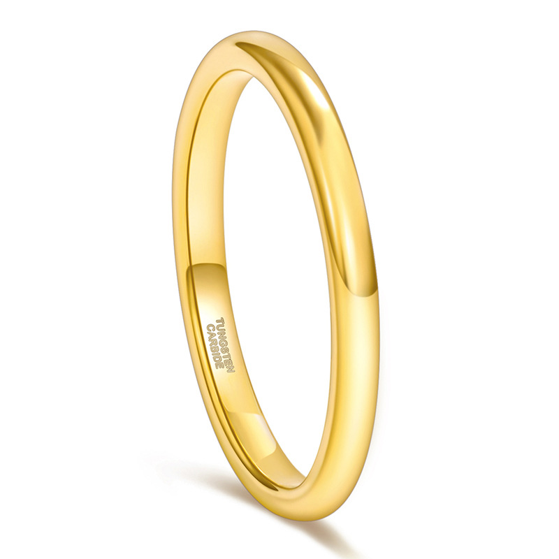 Classic polished comfortable hemispherical ring 2mm wide women's slim plain ring ring Free shipping