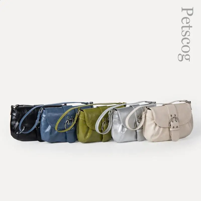 Korean Style Womens Handbag Pu Leather Belt Hasp Half-moon Underarm Hobo Purse Y2K er Shoulder Bags 240918