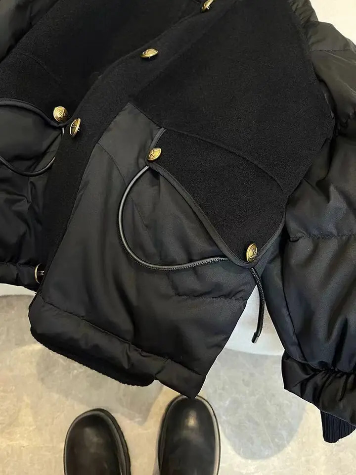 2024 Winter Large Size Parka Cotton Down Jacket High-Quality Thick Patchwork Jacket Black Zipper Coat Women 240914