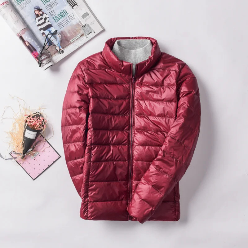 Purple womens down jacket ultra light camping and hiking waterproof winter outdoor windproof warm inflatable 240921