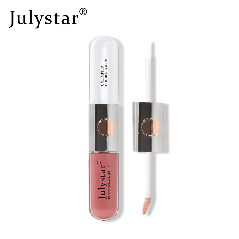 Julystar Double Headed Lip Glaze Non fading Staying Cup Water Light Waterproof and Anti Sweat Gloss 240911