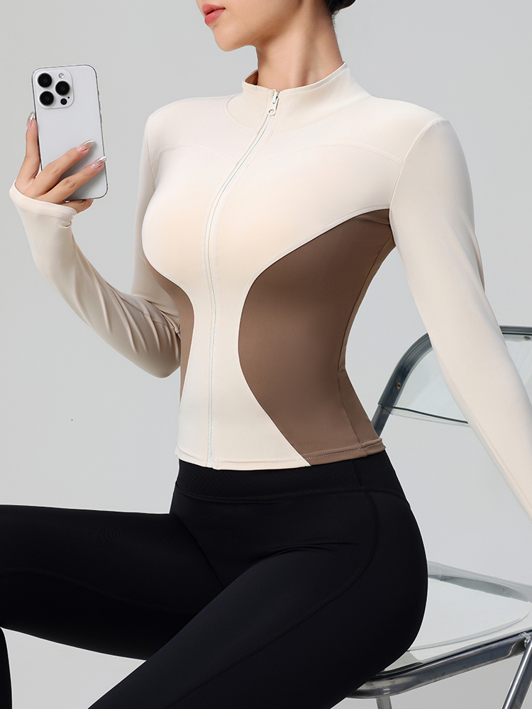 Women's Clothing 2024 Early Autumn New Style Stand-Up Collar Zipper Waist Long-Sleeved Jacket Casual Slim Sports Top