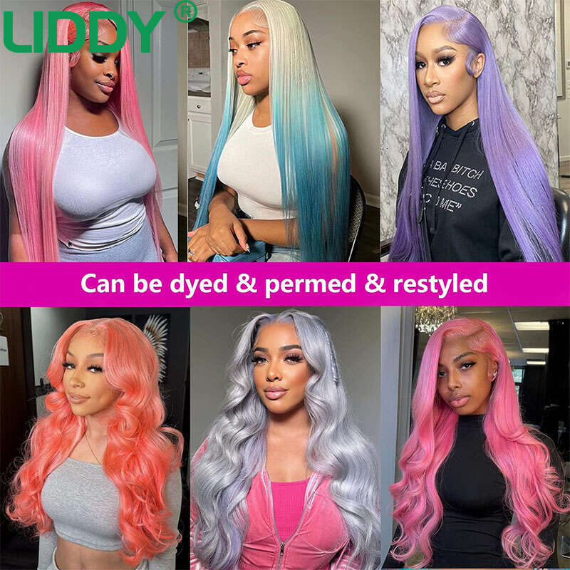 Green 13x4 HD Transparent Wig Straight For Women 613 Colored Lace Front Human Hair Pre Plucked Wigs