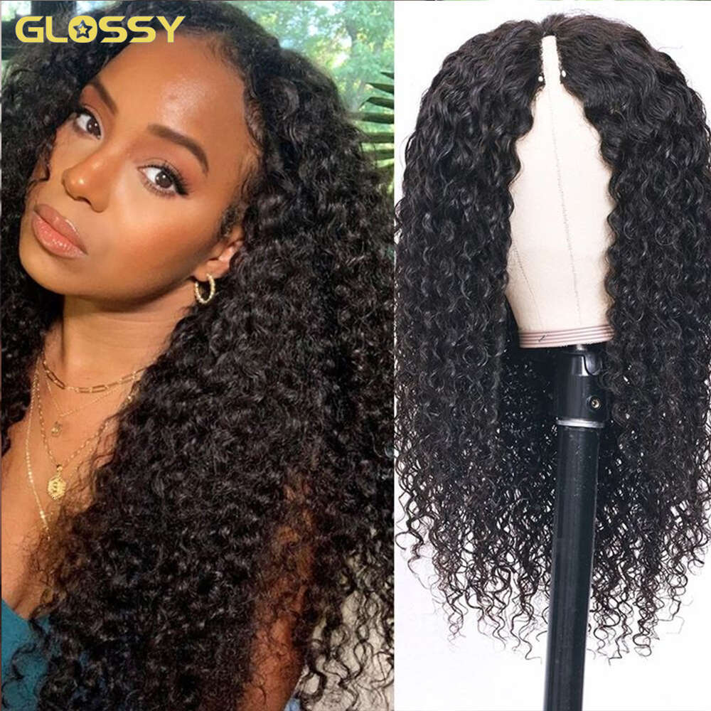 Curly V No Leave Out Glueless U Part Human Hair Wigs For Women 250% Brazilian Deep Wave Frontal Wig On Sale