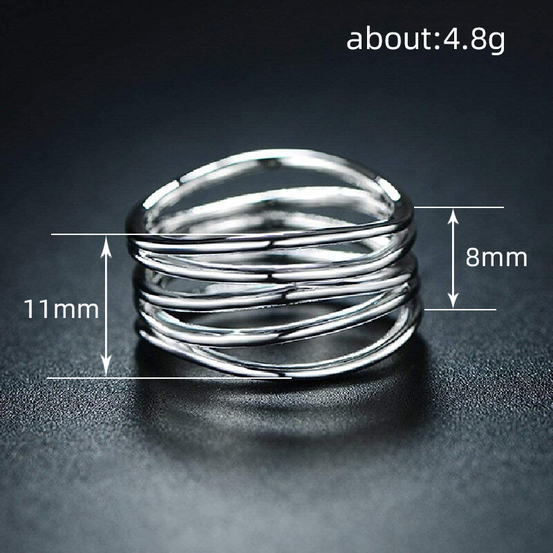 Korean fashion blogger trendy ring, personalized multi-layered line, simple index finger ring, metallic ring Free shipping