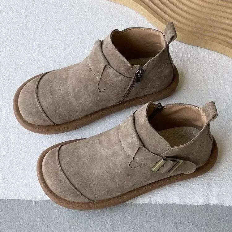 New Ankle Warm Anti-hair Snow Large Size Casual Flat Boots Non-Slip Plush Women's Shoes Slippers Winter