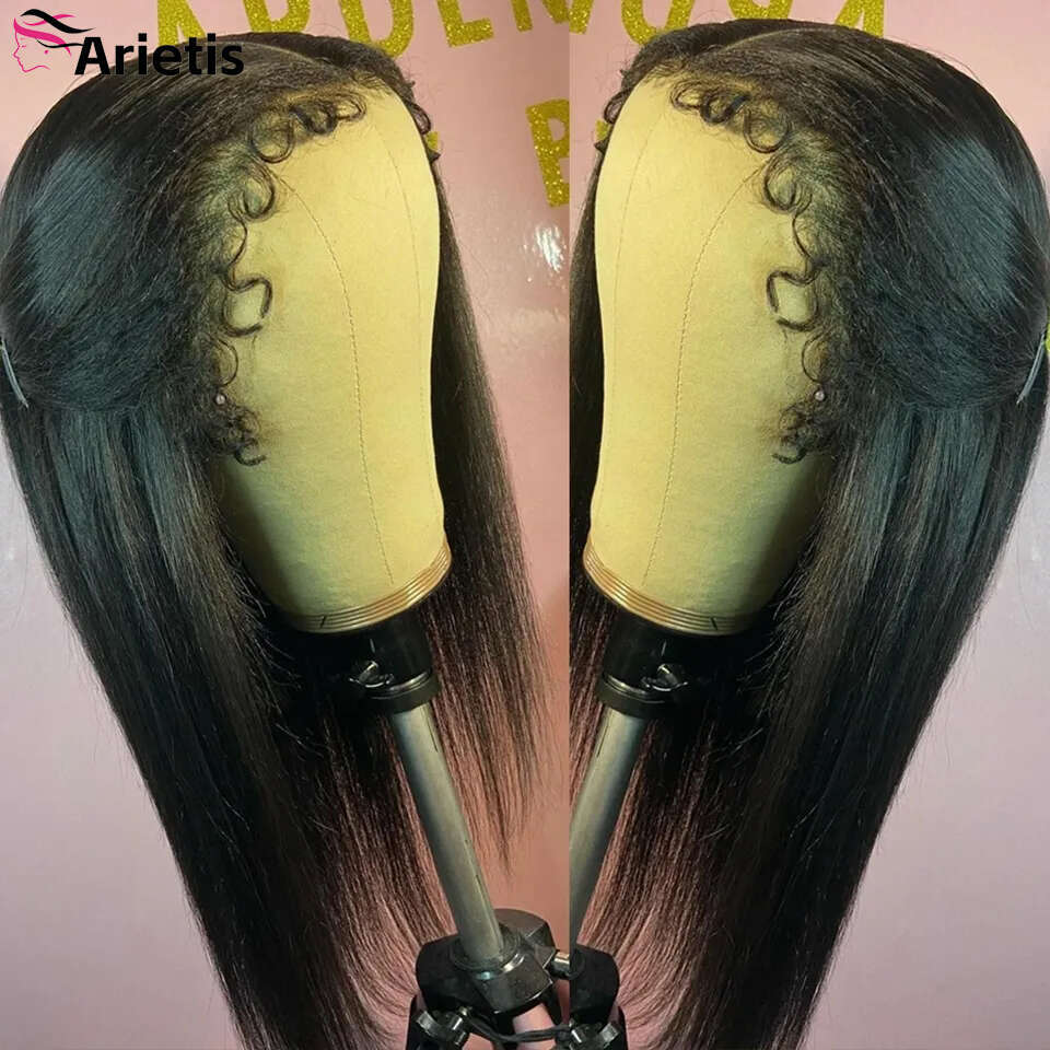 Straight 13x6/ Glueless HD Remy 30 34 Inch Transparent 13x4 4c Curly Edges Baby Hair Lace Frontal Wig