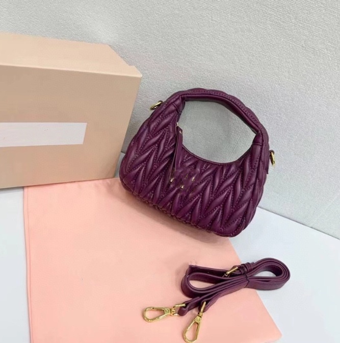 Designer Bag handbags bags Pleated Mini Half Moon Bag wander HOBO Clutch Holding Handbar Shoulder Bag Luxury Retro wallet Leather Banquet tote Travel handbag