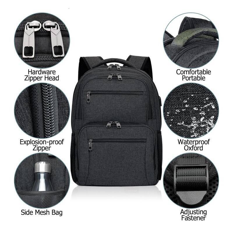 BIKROD Men and Women, School Backpac for Teen Boys Water Resistant TSA Travel Backpack with USB Charging Port, Business Anti Theft Sturdy Computer Bag