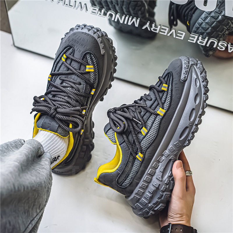 2024 New Free Shipping Men's Shoes Running Shoes Sports and Leisure Shoes White Grey Black Trendy Fashion Thick Bottom Dad Shoes Height Increase 