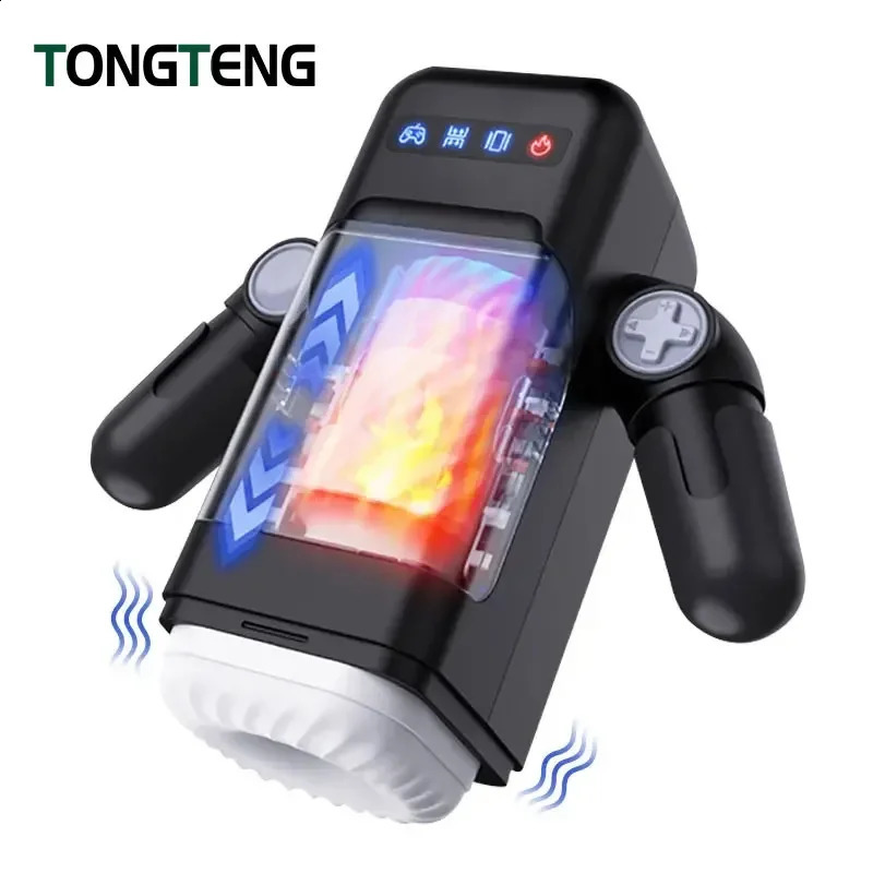 Automatic Male Masturbator Cup 10 Thrusting Vibration Modes Heating Function with Phone Holder Stroker Adult Sex Toys For Men 240914