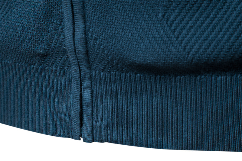 Solid Color Basic Business Casual Zipper Knitted Cardigan High-Quality Men's Pullover Knit Sweater Mens Clothes