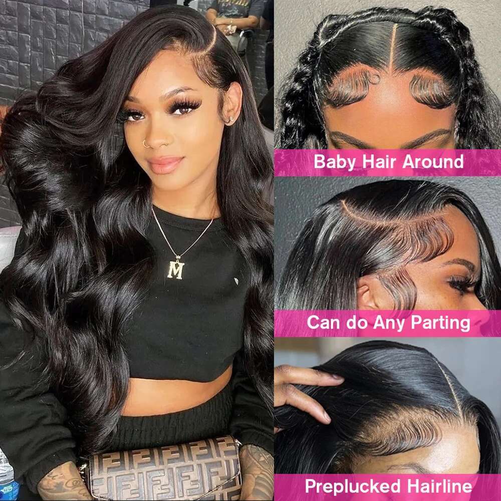 Body Wave Front Human Wigs 250 Density Brazilian 13x4 Lace Frontal Wig For Black Women Pre Plucked With Baby Hair