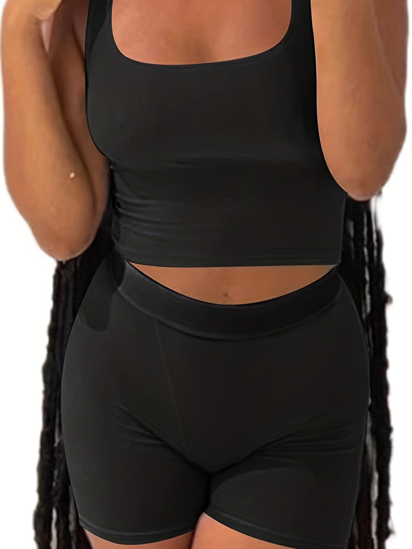 Women's 2 Piece Casual Workout Outfits Ribbed Knitted Yoga Tank Top High Waist Leggings Tracuit Active Wear Sets