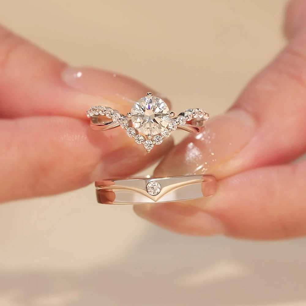 2024 Hot Sale 1 Pair Adjustable Copper Plated Platinum Couple Ring Men Women Overlap Opening Finger Jewelry Drop ShippingX240921