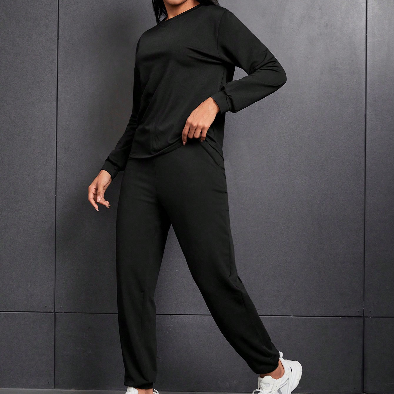 2-Piece Fashion Elegant Pants Suit Women's Casual Wear Jogger Korean Version Sport Suit Cotton Tracuit