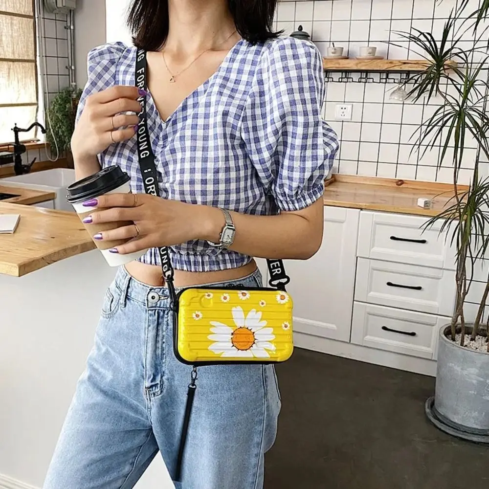 Hard Shell Square Box Bag Portable Cosmetic Bag TLXT Storage Case Shoulder Bag Travel Organizer Phone Bag Travel Make Up Bag