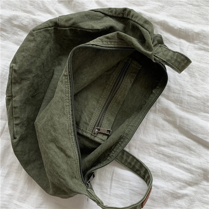 Retro Canvas Crossbody Dumpling Bags Casual Women Korean Simple Versatile Shoulder Bag Fashion Bolsas Female 240918