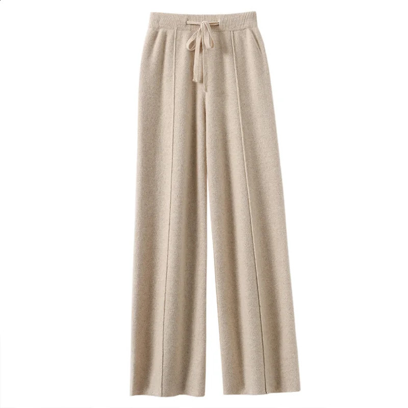 Autumn/Winter Womens Cashmere Fashion Pants Knitted Loose Cashmere Pants Womens 240921 - view 6