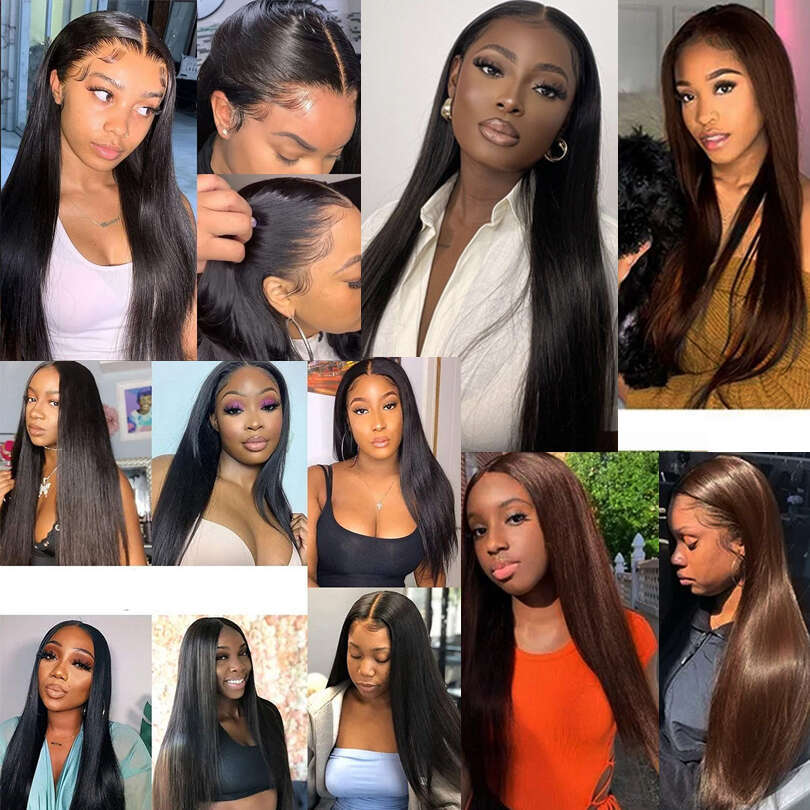 LUFFYHAIR 5*4.5 Silk Base Full Human Wigs With Baby Pre Plucked Straight Brazilian Remy Hair Lace Wig For Women