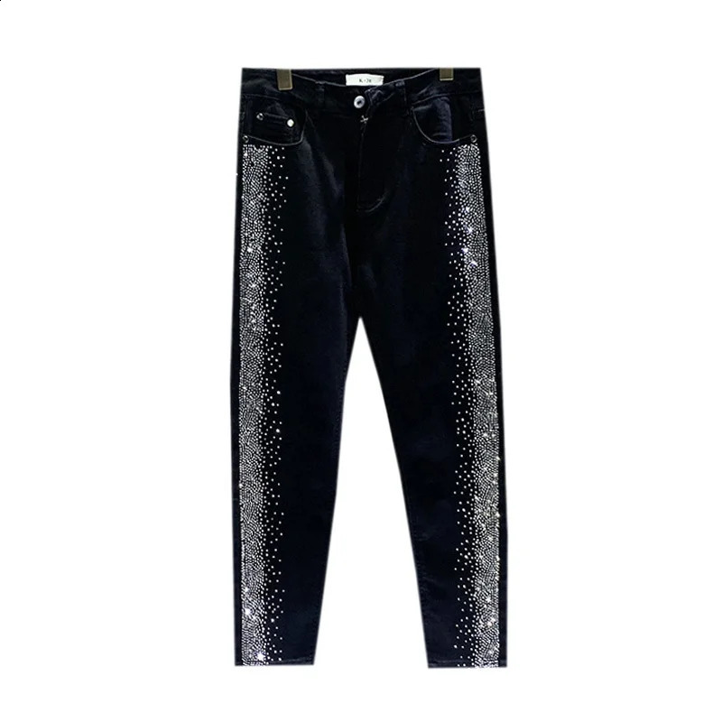 PFHQ Mens Advanced Denim Pencil Pants Fashion High Street Diamond Slim Versatile Darkwear Leisure Autumn Jeans 21Z2253 240921 - view 7