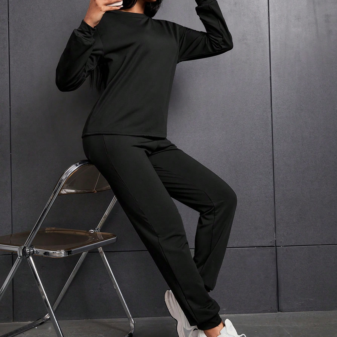 2-Piece Fashion Elegant Pants Suit Women's Casual Wear Jogger Korean Version Sport Suit Cotton Tracuit