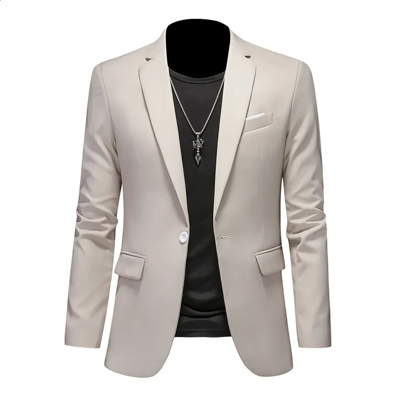 Mens Business Casual Jacket Plus Size M-6XL Solid Color Set Jacket Dress Work Clothes Oversized Coat Mens Clothing Evening Dress 240921