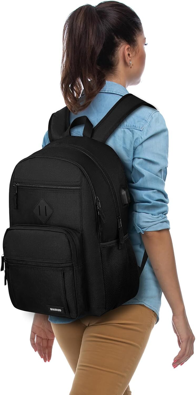 Men Women, for Teens Boys and Girls, Lightweight Casual High School Bobag, Daily-use Travel Laptop Backpack with USB Charging Port Fits 15.6 Inch