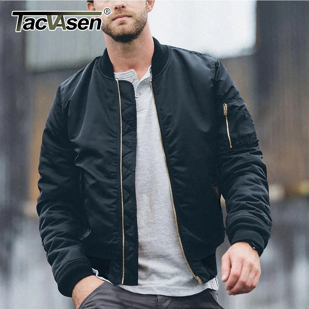 TACVASEN Winter Padded Bomber Jackets Outwear Mens Retro Pilot Jacket Coat Casual Baseball Jackets Varsity Jackets Streetwear 240911