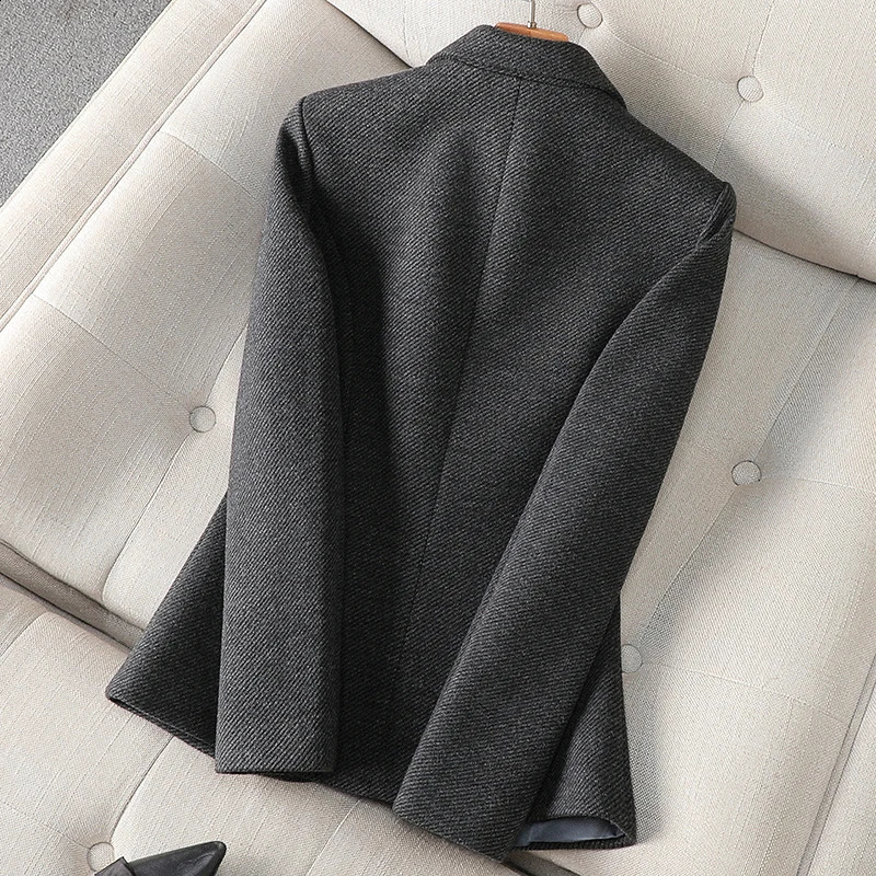 Women Ginger Yellow Office Ladies Elegant Long Sleeve Work Blazer Coat Autumn Winter 2024 Fashion Gray Jacket Tops 240918