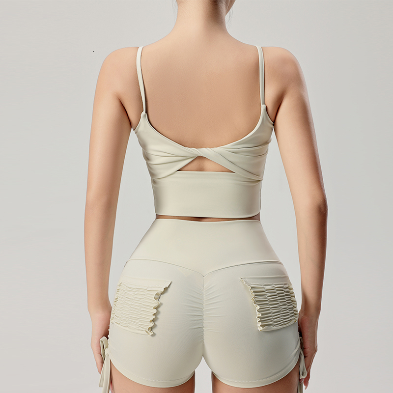 2024 High Quality Fiess Yoga Crop Top Push Up Compression Gym Bralette Women Strappy Workout Bra