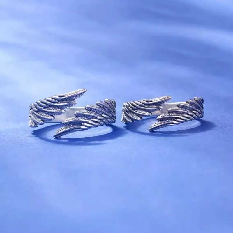 Retro Angel Demon Wing Rings Gothic Open Adjustable Alloy Couple Pair Ring Lovers Wedding Celebration Jewels Jewelry AccessoriesX240921