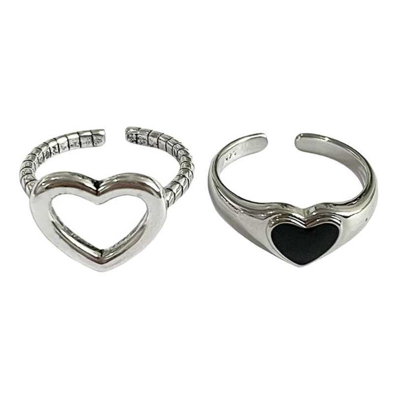 Fashion Shiny Purple Rhinestone Opening Couple Rings for Women Men Vintage Crystal Star Adjustable Ring Lover Y2K JewelryX240921
