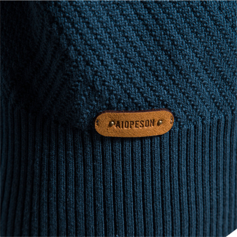 Solid Color Basic Business Casual Zipper Knitted Cardigan High-Quality Men's Pullover Knit Sweater Mens Clothes