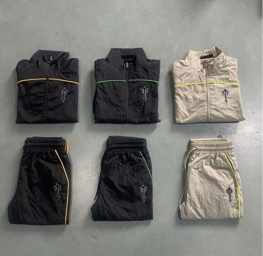 2024 Set High Street Men Fashion Quality Embroidery Sweatshirts Jogging Suit Jacket Zipper Arched Patchwork Shell fallow fjqw