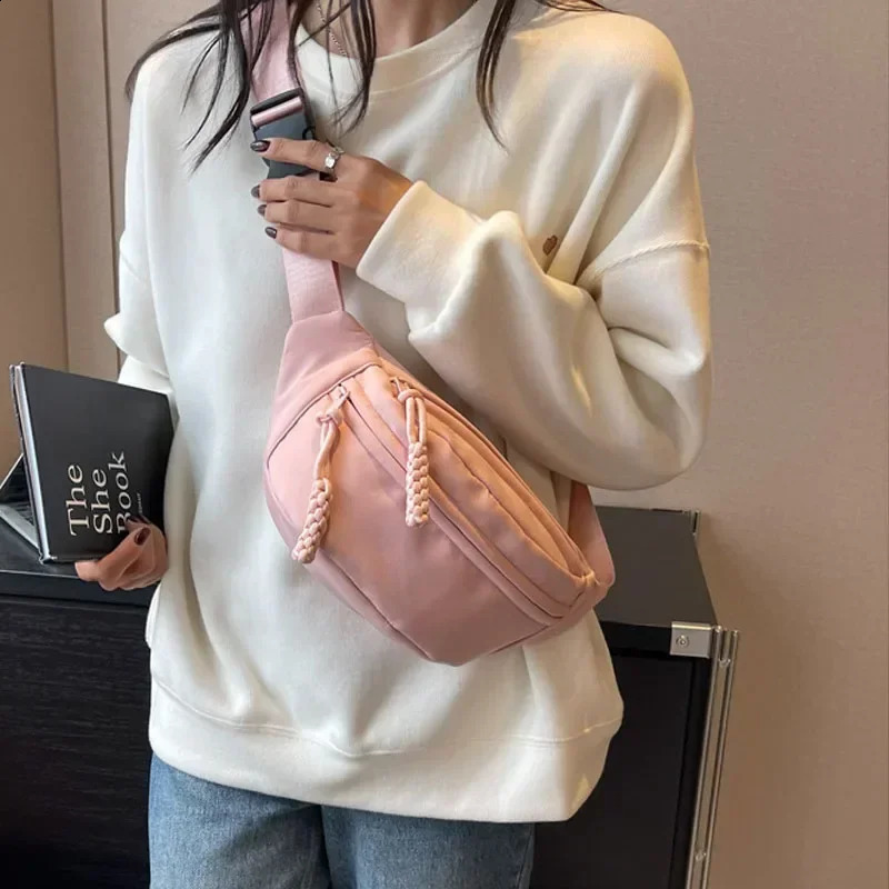 Chest Bags Banana Bag for Women Sling Crossbody Waist Pack Canvas Running Casual Fanny Packs Sport Half Moon Belt 240919