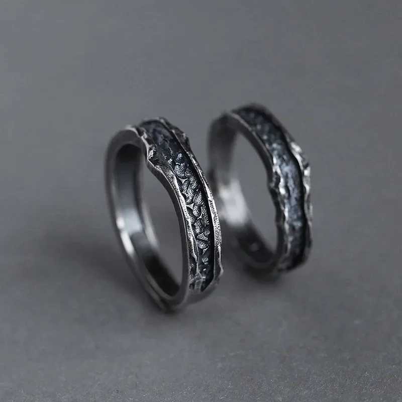 1 Pair New Trendy Abyss Couple Ring Simple Personality Cold Wind Ring Retro Old Student Men and Women Couple Ring Jewelry GiftX240921