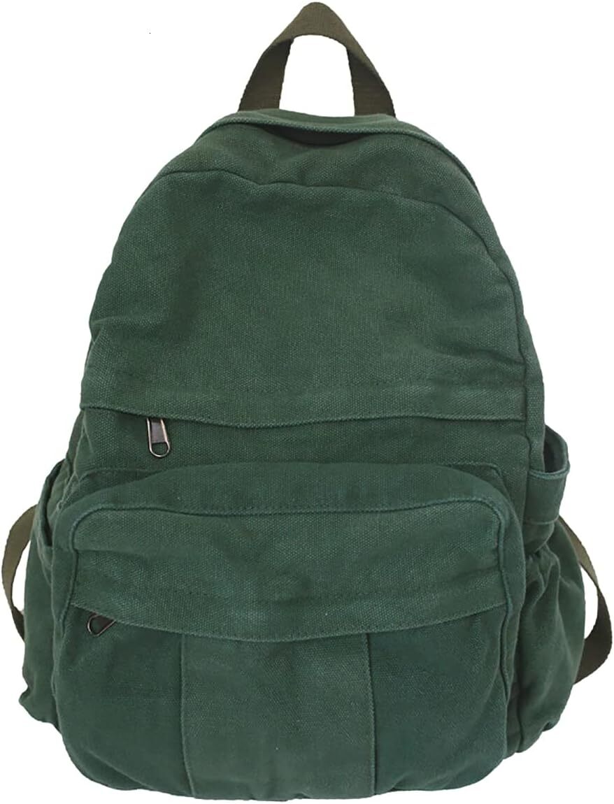 Laptop Travel Canvas Women Vintage Green Aesthetic Backpack for School