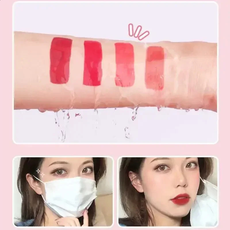 4 Colors Lip Gloss Mini Glaze Mirror Long Lasting Nonstick Cup Makeup Waterproof Moisturizing Liquid Lipstick Cosmetic 240911