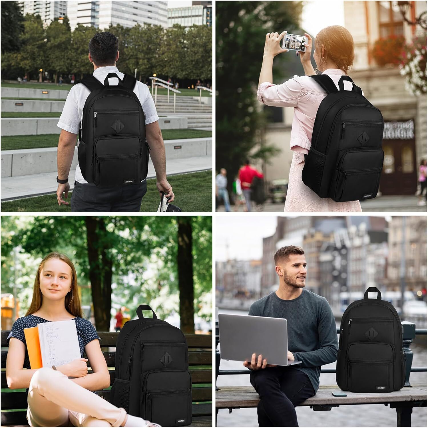 Men Women, for Teens Boys and Girls, Lightweight Casual High School Bobag, Daily-use Travel Laptop Backpack with USB Charging Port Fits 15.6 Inch