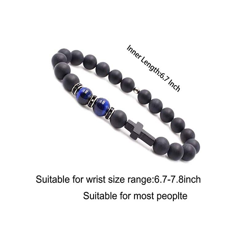 Beaded bracelet Hot selling cross bracelet men's tiger eye stone jewelry women's high-end bracelet natural stone matching