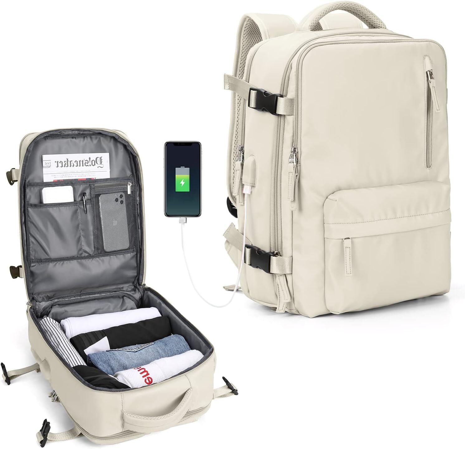 Large Travel Carry on Flight Approved Laptop Work Business Backpack for Women Men