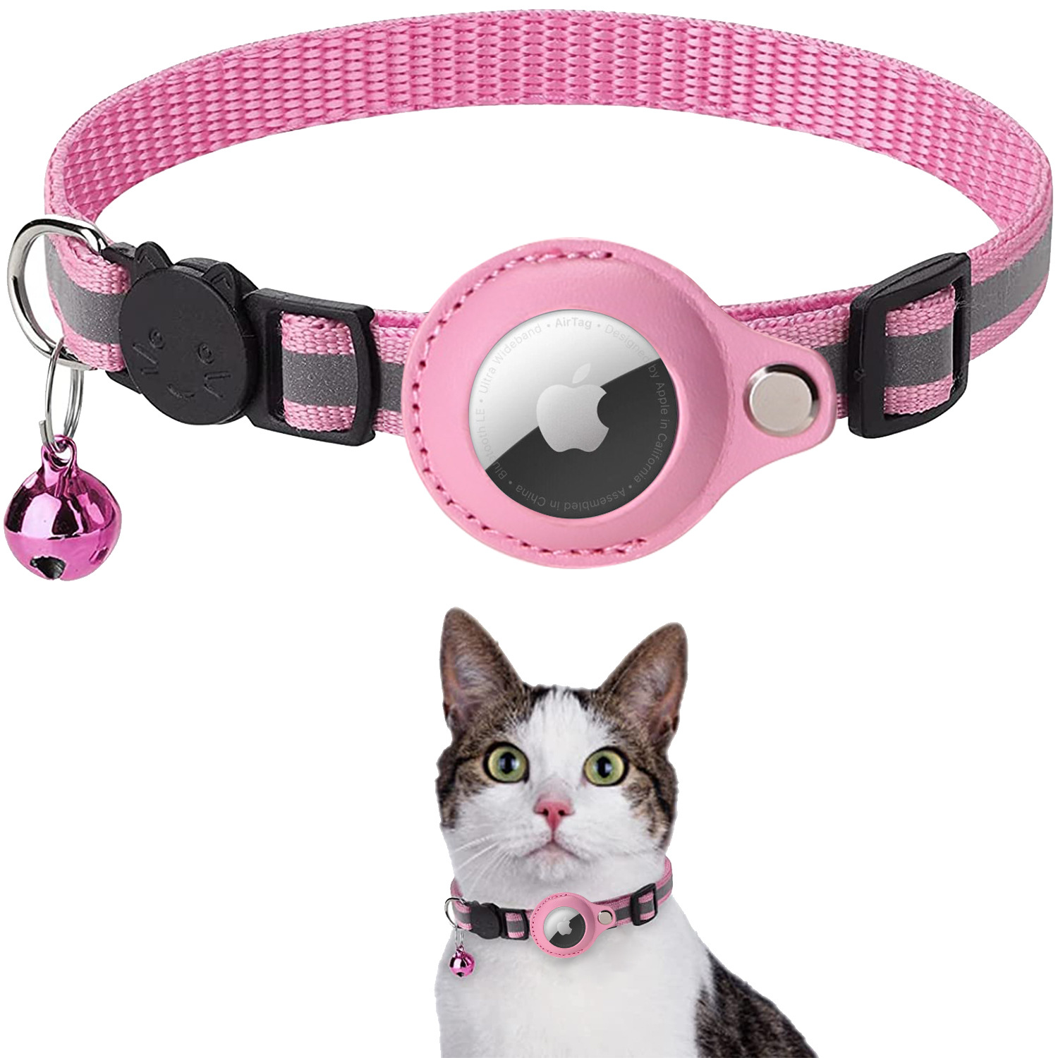 halloween Suitable for pet Airtag tracker protective case anti-loss pet locator collar Cat reflective bell collar