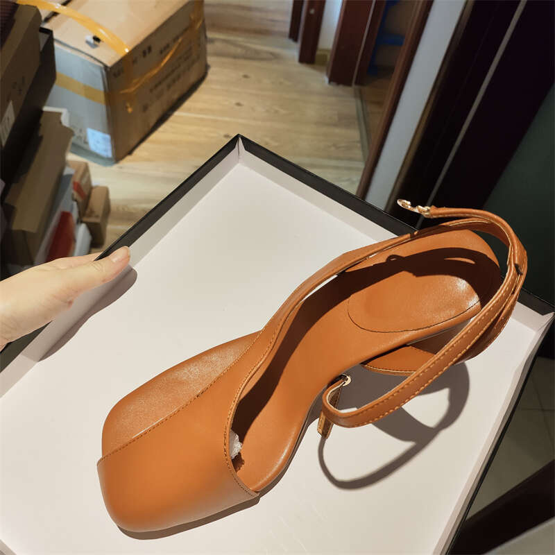 2024 Special-shaped Heel Roman Sexy Side Flip-ps High-heeled Semi-hollow Designer Sandals 34-43 Woman Shoes