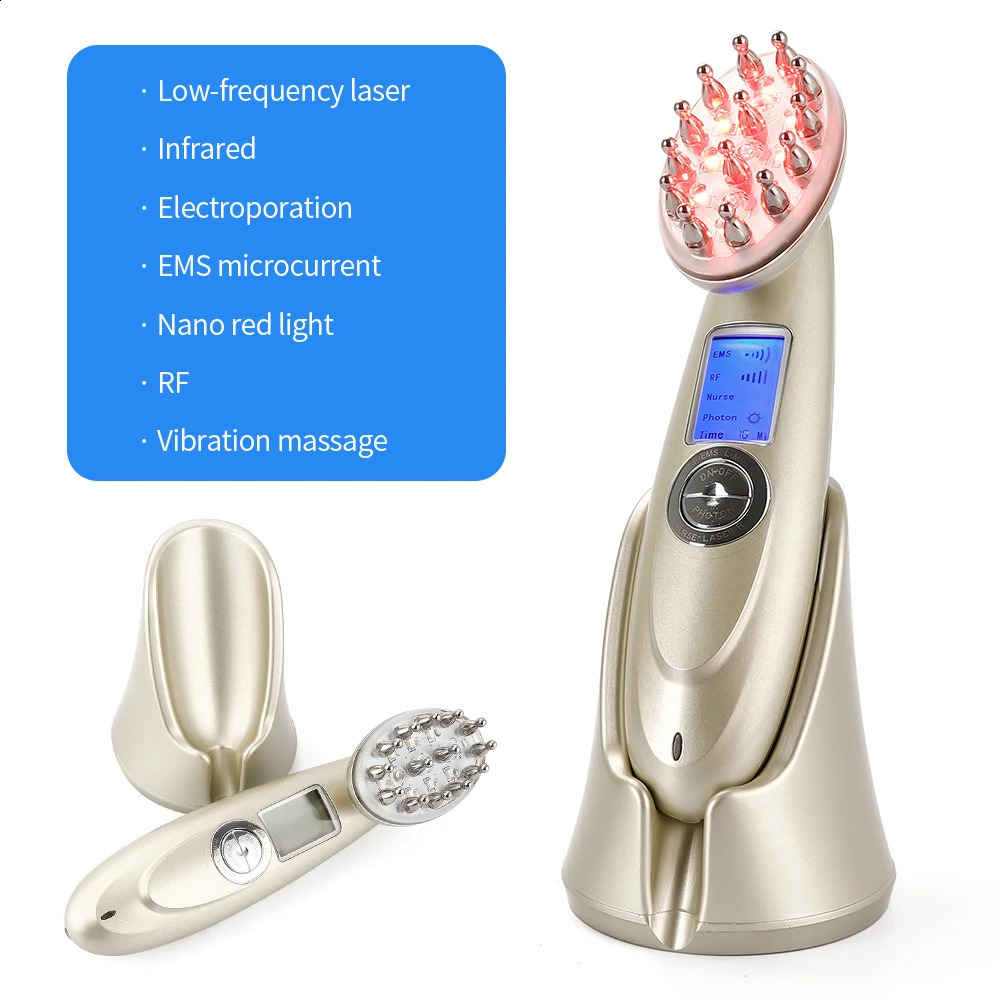 EMS electric massage comb LED hair growth comb hair massage scalp brush for anti hair loss and relaxation 240920
