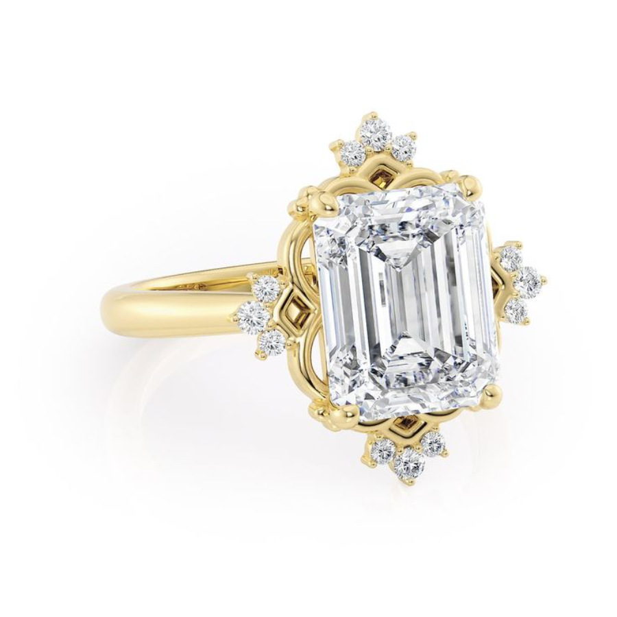 Cross-border hot new vintage alloy encrusted zircon ring European and American ladies engagement ring