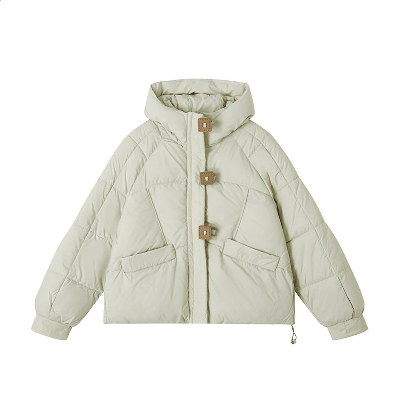 Korean Casual Loose Puffer Jacket Women Autumn Winter Square Button Thicken Cotton Padded Female Hooded Short Parkas 240921
