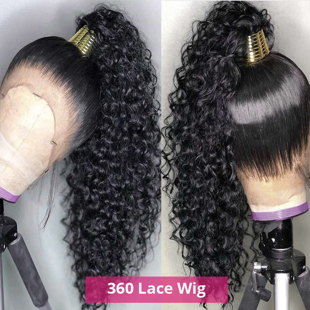 360 Full Pre Plucked Deep Curly Human Hair Transparent 13x4 13x6 Lace Frontal Wigs For Black Women Water Wave Wig