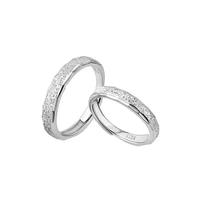 S925 Silver Plated Couple Rings Niche Design Simple Fashion Openning Index Finger Ring for Men and Women Classic Wedding RingsX240921