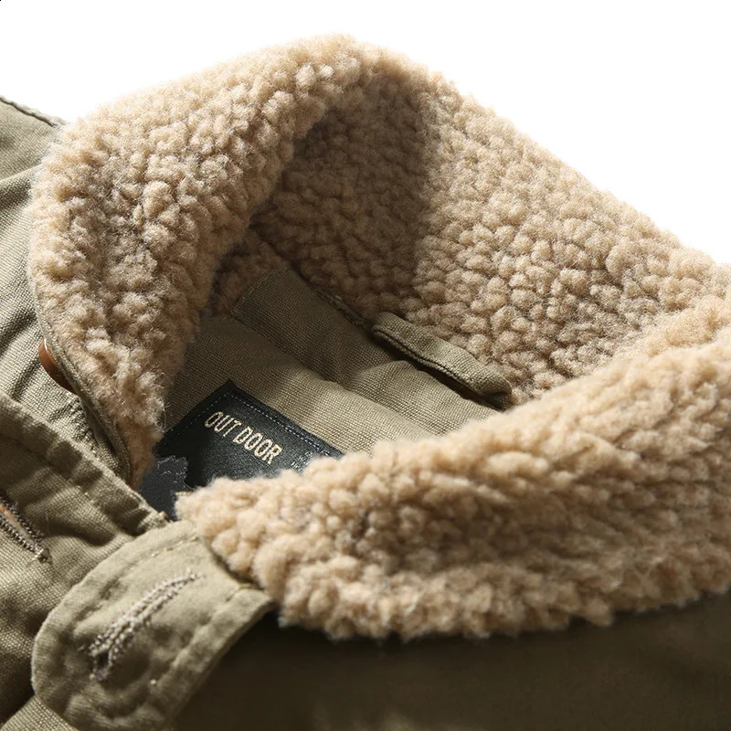 Mens Fur Collar Jackets Outerwear Clothing Fleece Bomber Jacket Clothes Men Thick Warm Jacket Autumn Winter Military Parkas 240911